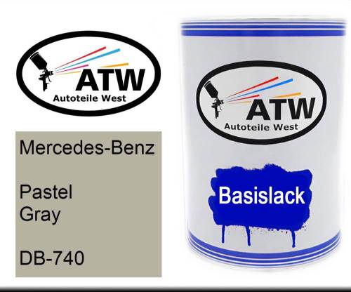 Mercedes-Benz, Pastel Gray, DB-740: 500ml Lackdose, von ATW Autoteile West.